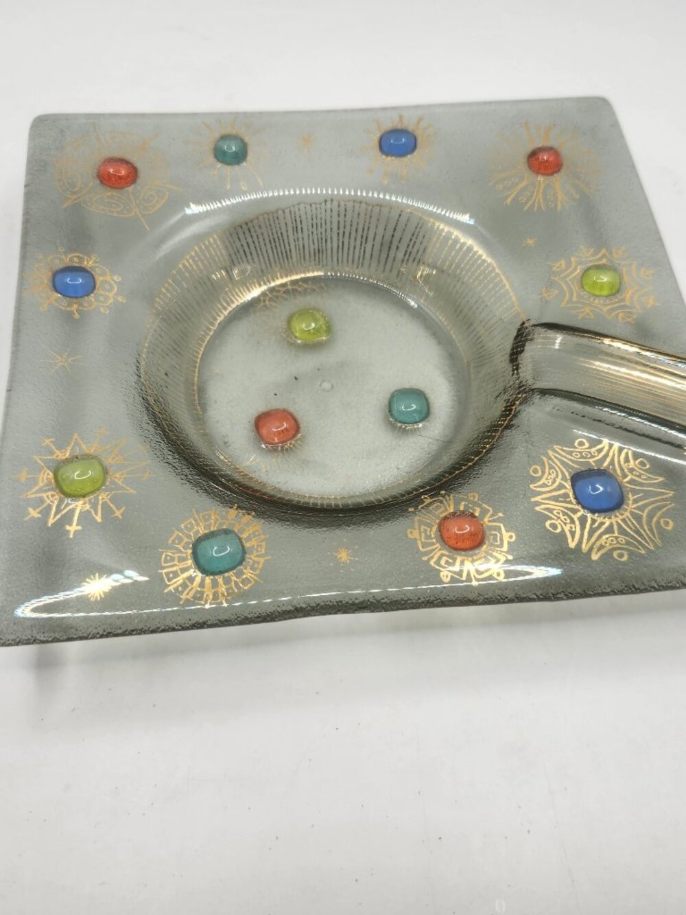 Vintage MCM Barbaric Jewels Ashtray by Higgins Glass